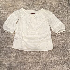COMPTOIR DES COTONNIERS - White Cotton Short-Sleeve Blouse